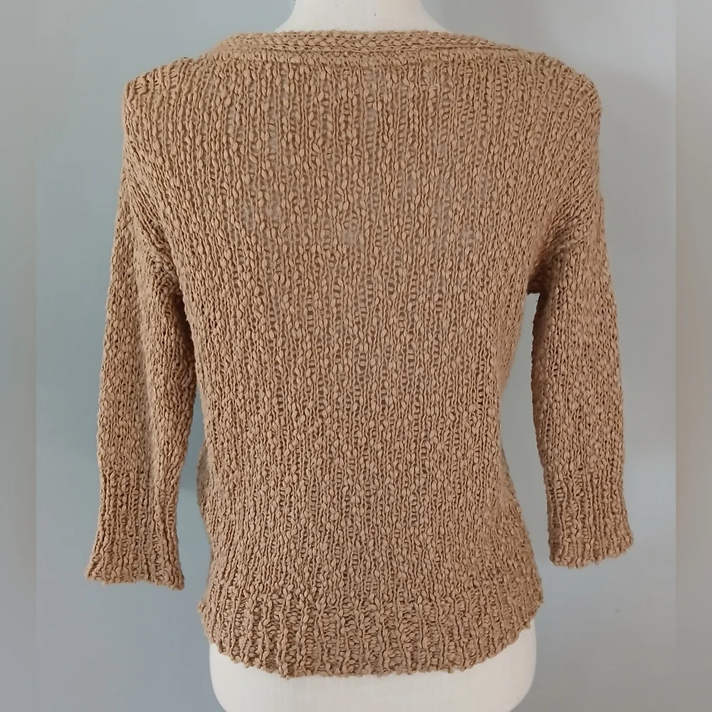 Zara Knit Button Front Tan Cardigan Sweater - Picture 6 of 9